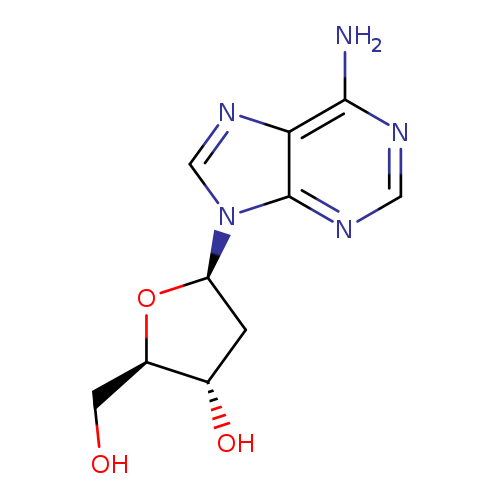 OC[C@H]1O[C@H](C[C@@H]1O)n1cnc2c1ncnc2N