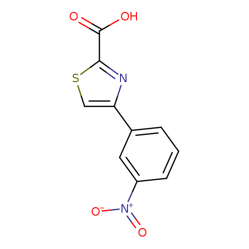 [O-][N+](=O)c1cccc(c1)c1csc(n1)C(=O)O