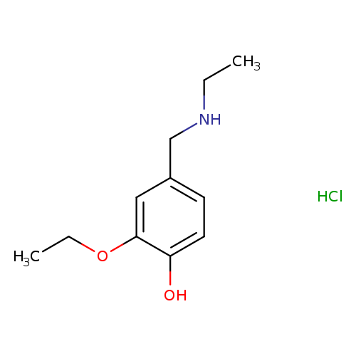 CCNCc1ccc(c(c1)OCC)O.Cl