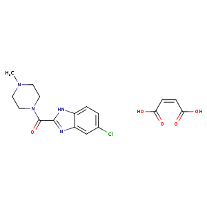 CN1CCN(CC1)C(=O)c1nc2c([nH]1)ccc(c2)Cl.OC(=O)/C=CC(=O)O