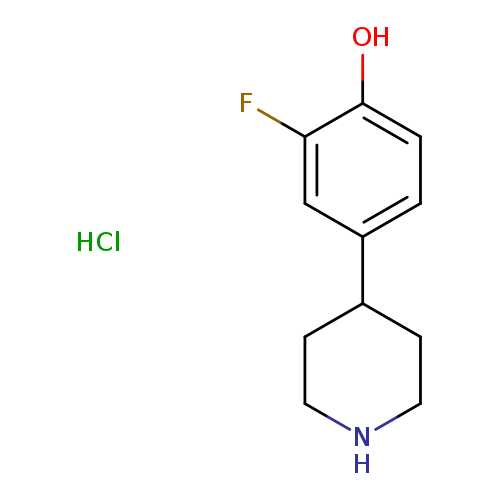 Oc1ccc(cc1F)C1CCNCC1.Cl