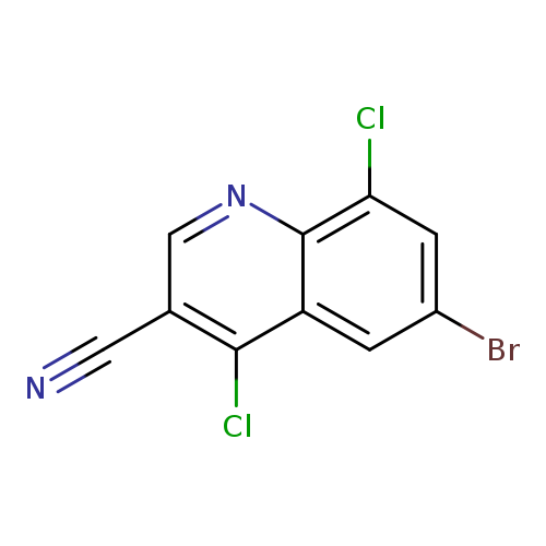 N#Cc1cnc2c(c1Cl)cc(cc2Cl)Br