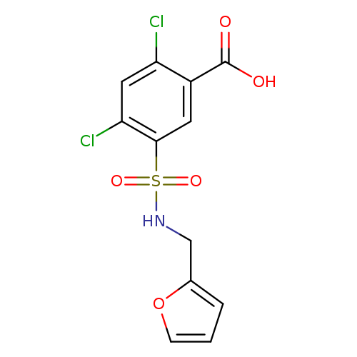 Clc1cc(Cl)c(cc1S(=O)(=O)NCc1ccco1)C(=O)O