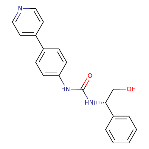 OC[C@H](c1ccccc1)NC(=O)Nc1ccc(cc1)c1ccncc1