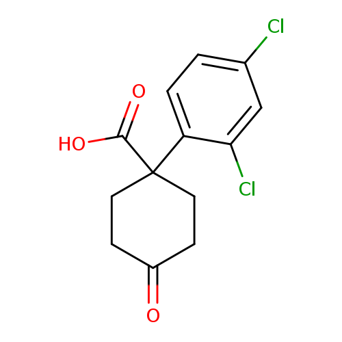 O=C1CCC(CC1)(C(=O)O)c1ccc(cc1Cl)Cl