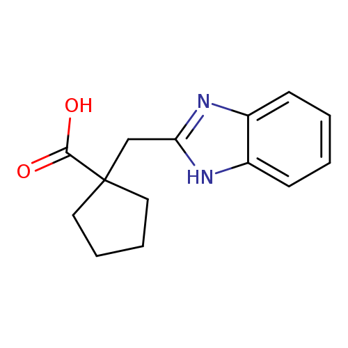 OC(=O)C1(CCCC1)Cc1nc2c([nH]1)cccc2