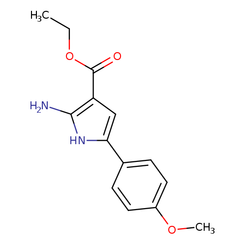 CCOC(=O)c1cc([nH]c1N)c1ccc(cc1)OC