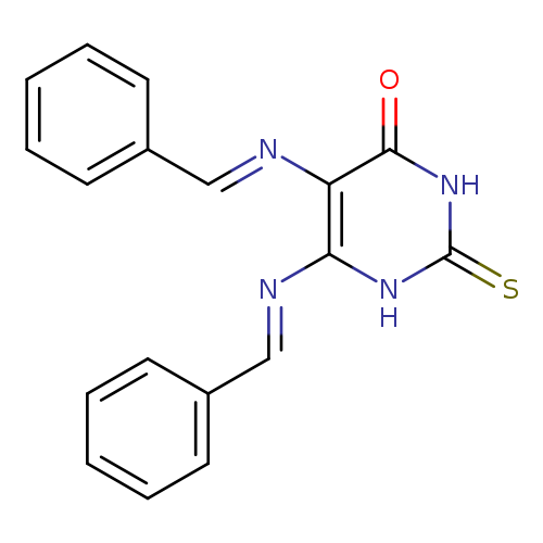 S=c1[nH]c(/N=C/c2ccccc2)c(c(=O)[nH]1)/N=C/c1ccccc1