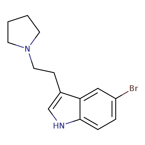 Brc1ccc2c(c1)c(CCN1CCCC1)c[nH]2