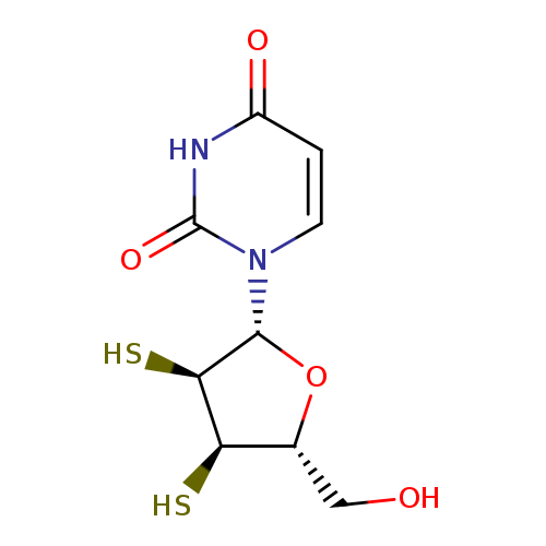 OC[C@H]1O[C@H]([C@@H]([C@@H]1S)S)n1ccc(=O)[nH]c1=O