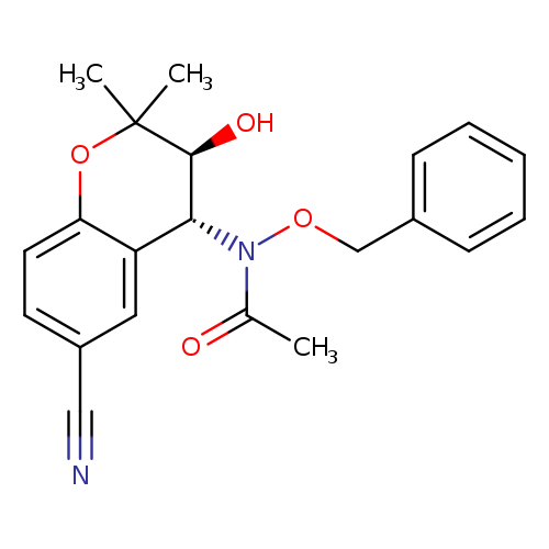 N#Cc1ccc2c(c1)[C@@H](N(C(=O)C)OCc1ccccc1)[C@@H](C(O2)(C)C)O