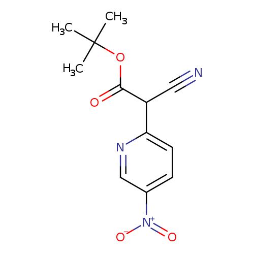 N#CC(c1ccc(cn1)[N+](=O)[O-])C(=O)OC(C)(C)C