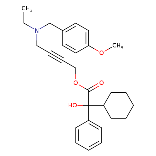 CCN(Cc1ccc(cc1)OC)CC#CCOC(=O)C(c1ccccc1)(C1CCCCC1)O