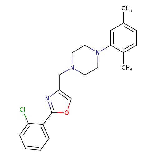 Cc1ccc(c(c1)N1CCN(CC1)Cc1coc(n1)c1ccccc1Cl)C