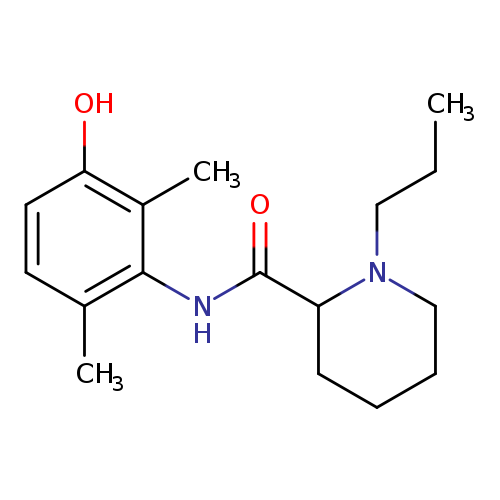 CCCN1CCCCC1C(=O)Nc1c(C)ccc(c1C)O