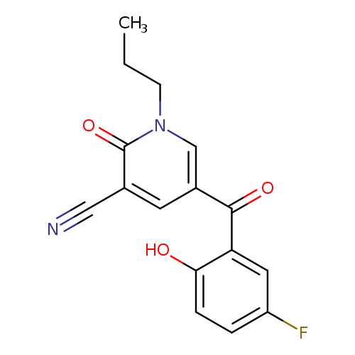 CCCn1cc(cc(c1=O)C#N)C(=O)c1cc(F)ccc1O