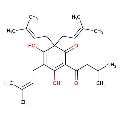 CC(=CCC1=C(O)C(C(=O)C(=C1O)C(=O)CC(C)C)(CC=C(C)C)CC=C(C)C)C