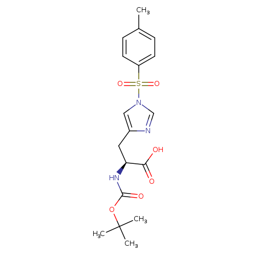 O=C(OC(C)(C)C)N[C@H](C(=O)O)Cc1ncn(c1)S(=O)(=O)c1ccc(cc1)C