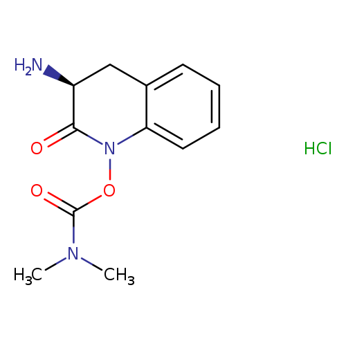 O=C(N(C)C)ON1C(=O)[C@@H](N)Cc2c1cccc2.Cl