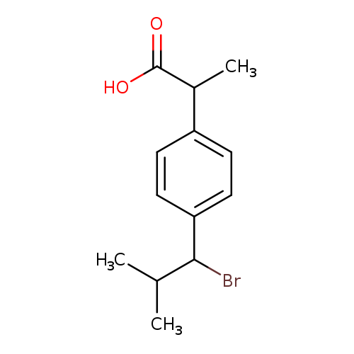 CC(C(c1ccc(cc1)C(C(=O)O)C)Br)C