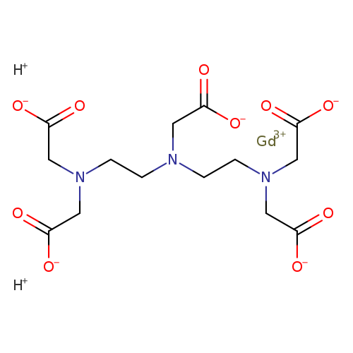 [O-]C(=O)CN(CCN(CC(=O)[O-])CC(=O)[O-])CCN(CC(=O)[O-])CC(=O)[O-].[Gd+3].[H+].[H+]