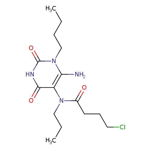 CCCCn1c(=O)[nH]c(=O)c(c1N)N(C(=O)CCCCl)CCC