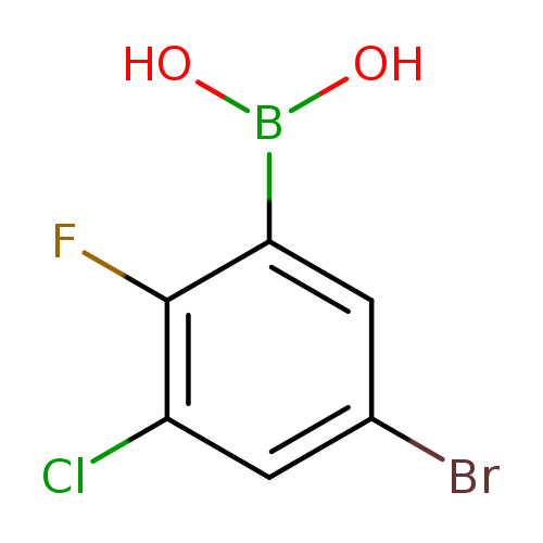 Brc1cc(B(O)O)c(c(c1)Cl)F