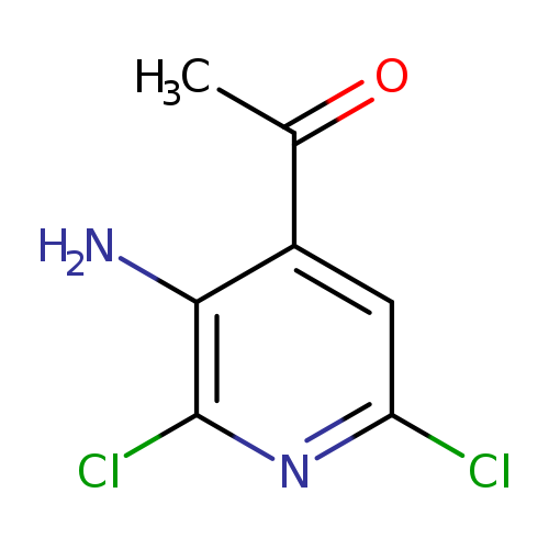 Clc1nc(Cl)c(c(c1)C(=O)C)N