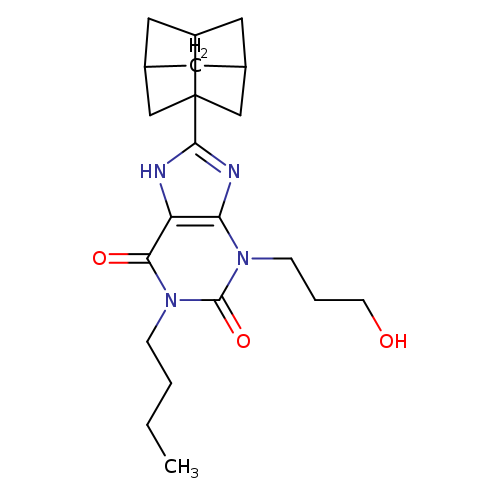 OCCCn1c2nc([nH]c2c(=O)n(c1=O)CCCC)C12CC3CC2CC(C1)C3