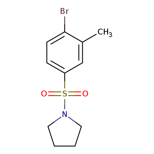 Brc1ccc(cc1C)S(=O)(=O)N1CCCC1