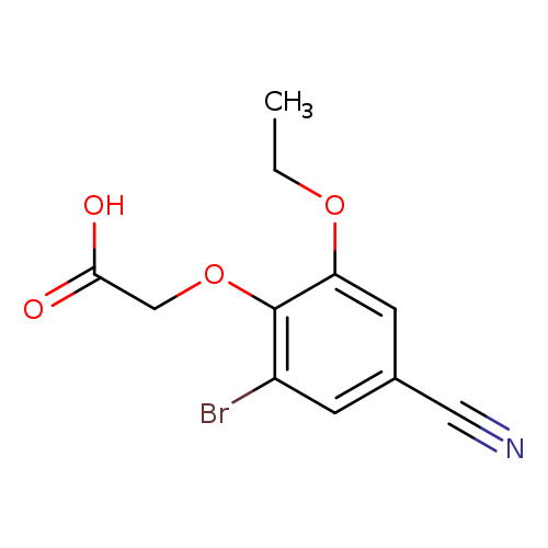 CCOc1cc(C#N)cc(c1OCC(=O)O)Br