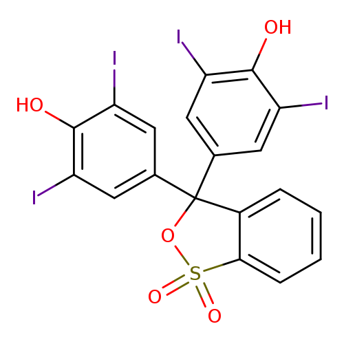 Oc1c(I)cc(cc1I)C1(OS(=O)(=O)c2c1cccc2)c1cc(I)c(c(c1)I)O