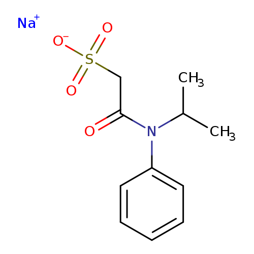 CC(N(c1ccccc1)C(=O)CS(=O)(=O)[O-])C.[Na+]