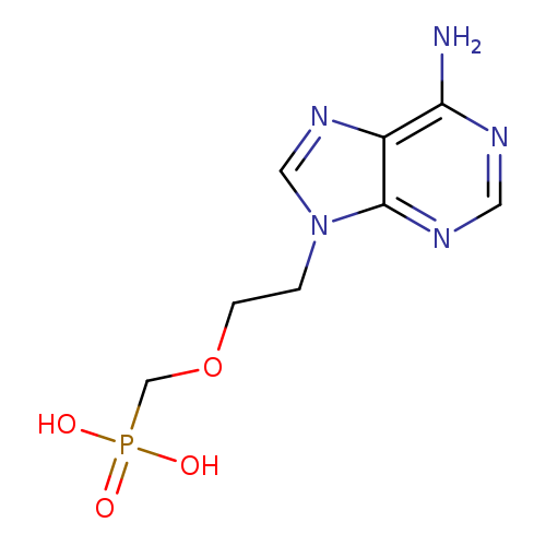 Nc1ncnc2c1ncn2CCOCP(=O)(O)O