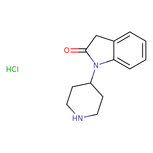 O=C1Cc2c(N1C1CCNCC1)cccc2.Cl