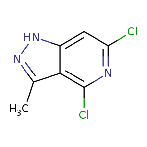 Clc1nc(Cl)c2c(c1)[nH]nc2C