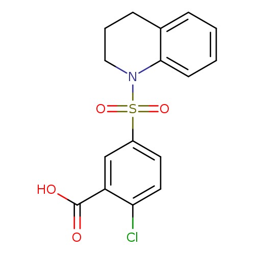 OC(=O)c1cc(ccc1Cl)S(=O)(=O)N1CCCc2c1cccc2