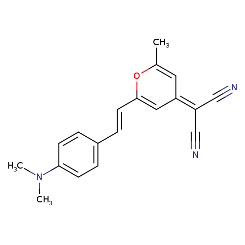 N#CC(=C1C=C(/C=C/c2ccc(cc2)N(C)C)OC(=C1)C)C#N