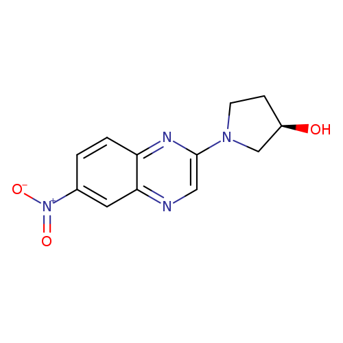 O[C@@H]1CCN(C1)c1cnc2c(n1)ccc(c2)[N+](=O)[O-]