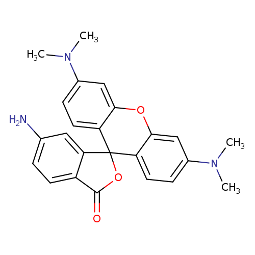 Nc1ccc2c(c1)C1(OC2=O)c2ccc(cc2Oc2c1ccc(c2)N(C)C)N(C)C