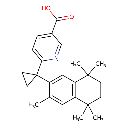 Cc1cc2c(cc1C1(CC1)c1ccc(cn1)C(=O)O)C(C)(C)CCC2(C)C