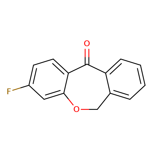 Fc1ccc2c(c1)OCc1c(C2=O)cccc1