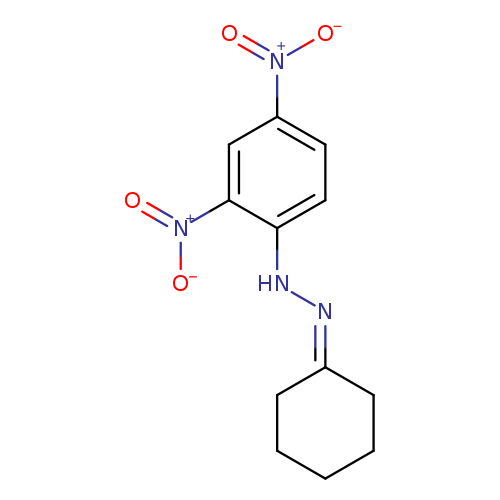 [O-][N+](=O)c1cc(ccc1NN=C1CCCCC1)[N+](=O)[O-]