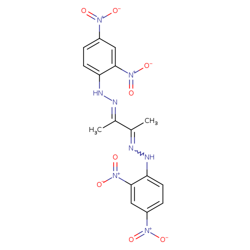 CC(=NNc1ccc(cc1[N+](=O)[O-])[N+](=O)[O-])/C(=N/Nc1ccc(cc1[N+](=O)[O-])[N+](=O)[O-])/C