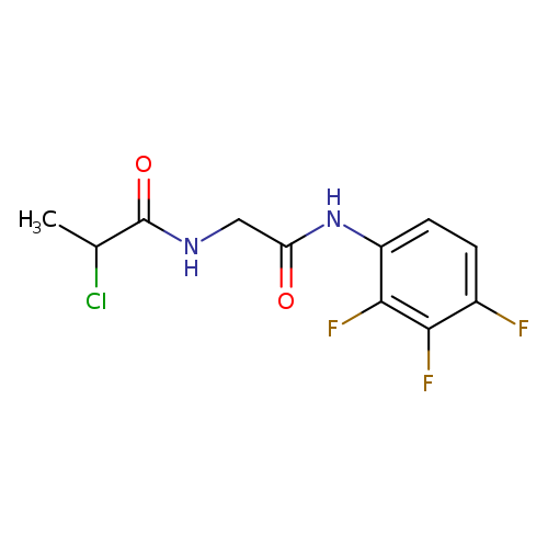 CC(C(=O)NCC(=O)Nc1ccc(c(c1F)F)F)Cl