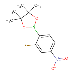 Fc1cc(ccc1B1OC(C(O1)(C)C)(C)C)[N+](=O)[O-]