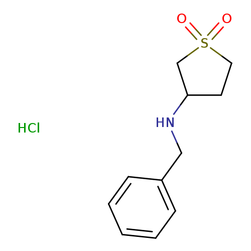 O=S1(=O)CCC(C1)NCc1ccccc1.Cl