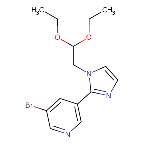 CCOC(Cn1ccnc1c1cncc(c1)Br)OCC