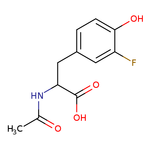 CC(=O)NC(C(=O)O)Cc1ccc(c(c1)F)O