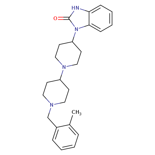 Cc1ccccc1CN1CCC(CC1)N1CCC(CC1)n1c(=O)[nH]c2c1cccc2